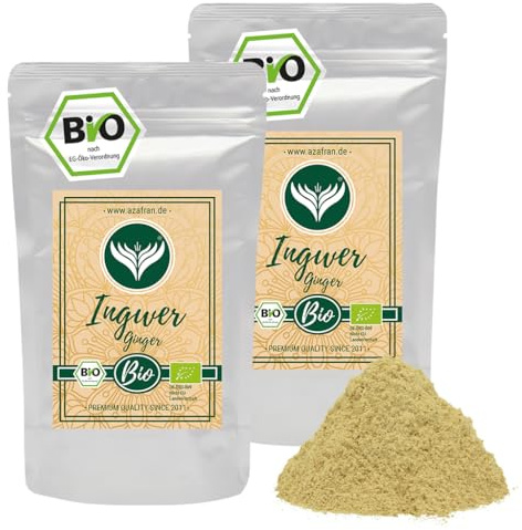 Azafran BIO Ingwer, Ingwerpulver, Ingwerwurzel zu Pulver (Ginger Powder) gemahlen 1kg