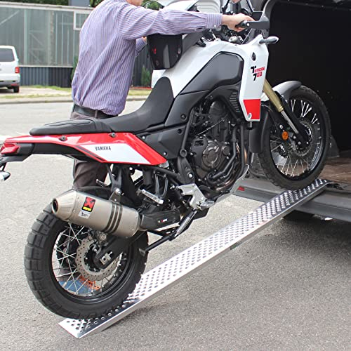 TRUTZHOLM Alu Auffahrrampe 200 cm Länge 200 kg Traglast (400 kg als Paar) Auffahrschiene Verladerampe – Leicht, Stabil & rutschfest – Ideal für Motorräder, Quads, Rasenmäher & mehr (1 Stück)