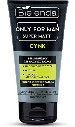 MÄNNER SUPER MAT Waschgel mit Peeling 150g - Gesichtsreinigung mit Zink - Gesichtsreiniger Tiefenreinigend, Mattierend gegen Pickel, Mitesser & Unreinheiten - Gesichtspeeling, Porenreiniger