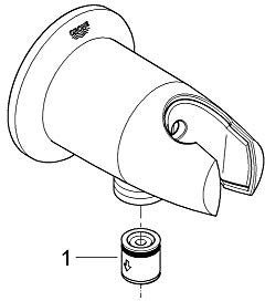 GROHE Movario - Wandanschlussbogen (mit Brausehalter, eigensicher gegen Rückfließen), chrom, 28406000