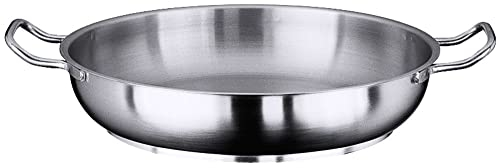 Poêle à paëlla en inox satiné - Diamètre : 40 cm