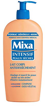 Mixa Intensif für trockene Haut, Körpermilch, schützt vor Austrocknung, großes Format: 400 ml, 2 Stück