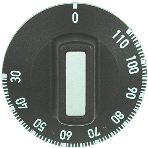 Ambach Knebel für Wärmeschrank UBW-45II, UBW-45II-D für Thermostat ø 50mm 30-110°C für Achse ø 6x4,6mm mit Abflachung oben schwarz