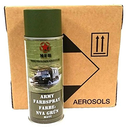 6 DS BW Army Farbspraydosen Sprüh Armeelack a. 400ml 12,98 ?/Liter NVA grün matt