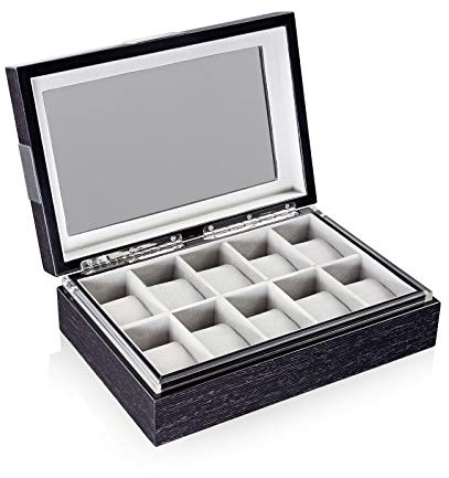 HEISSE & SÖHNE SEIT 1976® Uhrenbox Executive 10 Quercus mit Sichtfenster für 10 Armbanduhren
