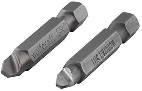 wolfcraft Juego de puntas para tornillos con perfil defectuoso, 2 piezas I 2982000 I 2 puntas con cabeza especial, SR 1/SR 2 I Extractor de tornillo con cabeza barrida/roto