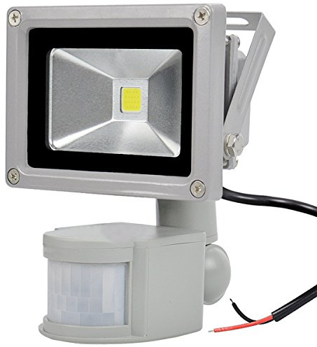 GLW 10W Proyector Sensor de Movimiento LED 12V AC o DC,Luz Exterior a Prueba de Agua IP65 Mini,900LM,6000k,Luz de Seguridad Blanca Luz del con PIR,Sin Enchufe,Equivalente de Bombilla Halógena 80W