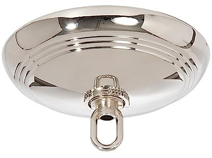 B&P Lamp® Nickel Screw Collar Ribbed Ceiling Light Canopy Plate Kit