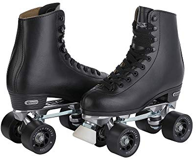 CHICAGO Herren Men's Premium Leather Lined Rink Roller Classic Black Quad Skates Rollschuhe aus hochwertigem Leder, gefüttert, klassisch, Schwarz, 38