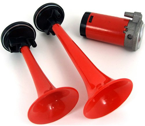12V TWIN DUAL TONE LOUD AIR HORN CAR VAN LORRY HORNS COMPRESSOR PIPE RELAY NEW