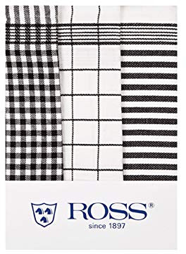 Ross 3er Pack Baumwoll - Geschirrtücher Größe 50 x 70 cm in 6 (schwarz)