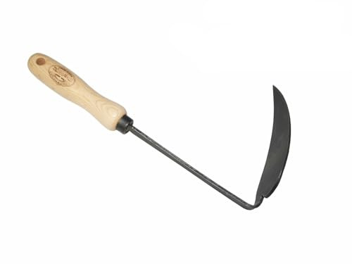 DeWit Korean Right Hand Hoe - Versatile Ho-Mi Garden Tool with Tempered Boron Steel Blade & Ash Hardwood Handle (12 Total Length, 0.65lbs)