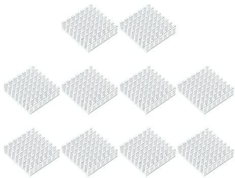 sourcing map 10 Stück Aluminium Kühlkörper Kit, 28x28x8mm Mini VRM Kühlkörper zur Kühlung von 3D-Druckern Schrittmotoren Schrittmotoren LED Speicherchip