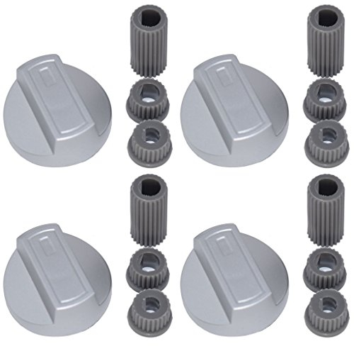 Ufixt Universal Silver Control Knobs for Ovens, Cookers and Hobs (Pack of 4)