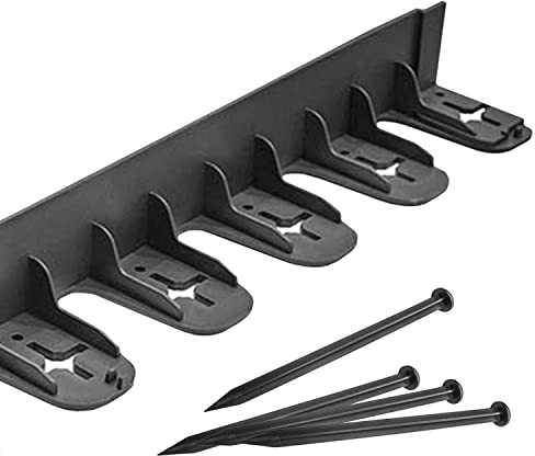 Eco Trade Counter 60mm Flexible Lawn Edging Border | 800mm Long Garden Edging Border for Gravel, Stone and Paving | Landscaping and Flowerbed Edging | Garden Design Plastic Edge (Black x10)