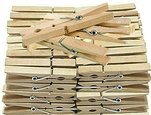 50 Wooden clothes pegs