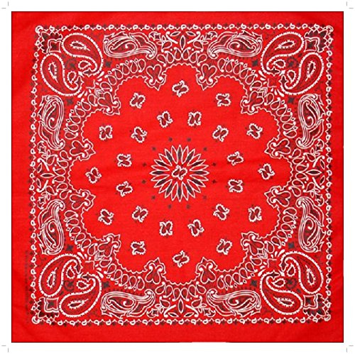 AW-Collection Rot Paisley Bandana - Original Made in USA, Biker, Motorrad, Country Line Dance