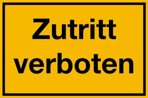 LEMAX® Hinweisschild, Zutritt verboten, 200x300mm Kunststoff gelb/Schriftfarbe: schwarz