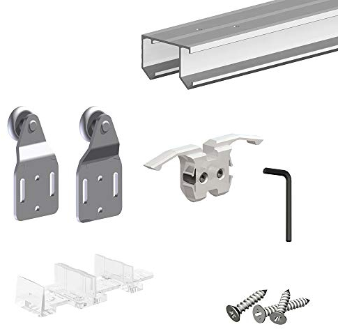 Système coulissant SLID'UP 110 pour 2 portes de placard - rail 1,8 m - 45 kg