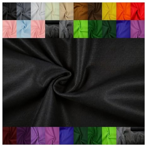 Fabrics-City schwarz Filzstoff 2mm Bastelfilz Dekofilz für Bastelarbeiten, Dekoration, Kindergarten, Bekleidung, Taschen, Filzplatten, Bastelstoff zum Nähen und Kleben Stoff, 2495