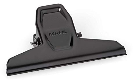MAUL Papierklemme MAULpro schwarz Stahl 95 mm für 250 Blatt | starker Halt für große Stapel, robuste Metallausführung, schnell aufhängbar, Ordnung am Arbeitsplatz, bequemes Greifen