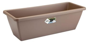 Elho Barcelona Trough 70 - Jardinera por Balcón Exterior - Ø 69.8 x H 16.0 cm - Marrón/Taupe