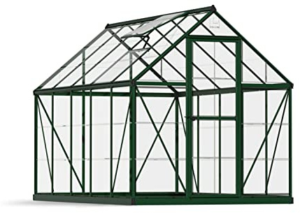 Canopia by Palram Gewächshaus klein Harmony 6x10 Treibhaus 306x185 cm Aluminium Grün Tomatenhaus Polycarbonatplatten UV-beständig