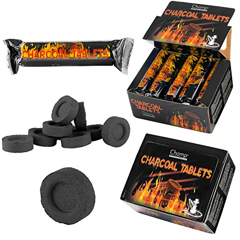 Taffstyle® 100 Stück Shisha Hookah Wasserpfeife Smoking Kohle Holzkohle schnellzündend - 33 mm 10 Rollen