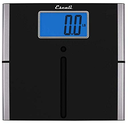 Escali Ultra Slim Easy Read Digital Bathroom Scale for Body Weight with Extra Large Display and High Capacity of 440 lb, Batteries Included
