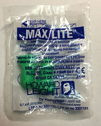 Howard Leight Max Lite, 25 Paar, Gehörschutz, Ohrstöpsel, SNR 34 dB, paarweise verpackt, grün