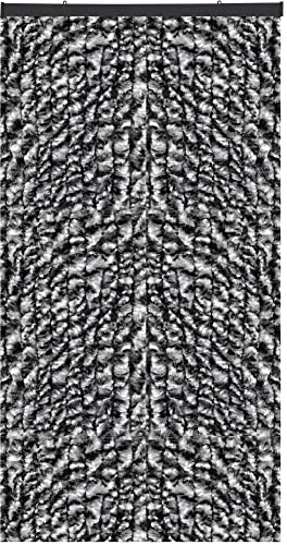 Arsvita Insektenschutzvorhang 120x200 cm (Breite x Länge) Flauschvorhang in Schwarz meliert für Camping, Terrasse, Pavillon oder Balkontür, Fadengardine Ø4cm