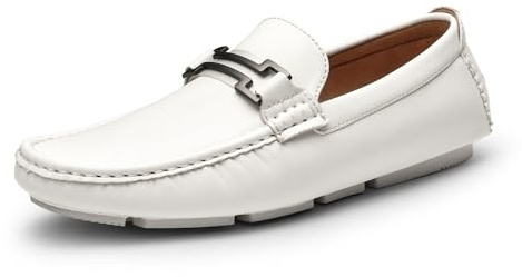 Bruno Marc Men's Driving Loafers Casual Slip-on Shoes,White,8.5