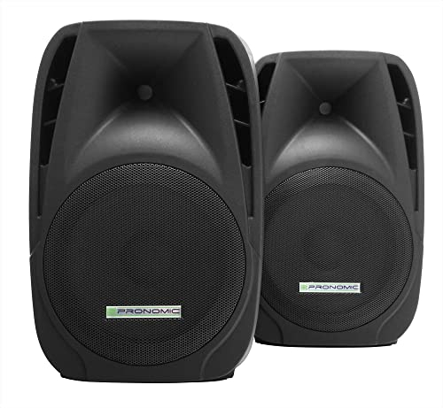 Pronomic PH12 Casse da Palco e Concerto, Casse PA, Cassa PA Mobile per Uso in Movimento, 160 W RMS / 300 W Peak, Woofer 12, Tweeter 34mm, Input & Thru - Compatibile SPK, Coppia di casse passive