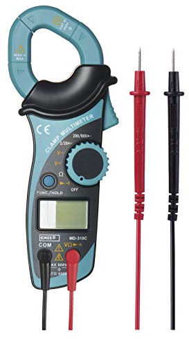 EMOS Digitaler Zangenmultimeter mit Ledertasche, Clamp Meter, Spannungsprüfer, Volttester, Spannungstester, AC, DC Multimeter mit Memory