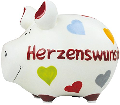 KCG Keramik Sparschwein HERZENSWUNSCH ca. 12.5 cm x9 cm