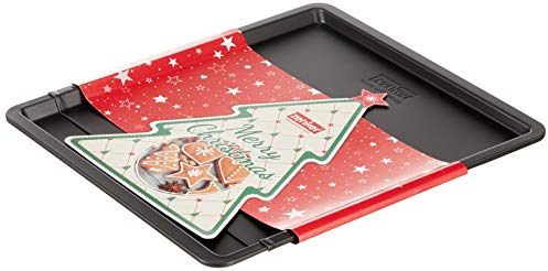 Zenker ausziehbares Plätzchenblech Sparkling Christmas, verstellbares Ofenblech, rechteckiges Backblech mit Antihaftbeschichtung, hochwertiges Küchenblech für selbstgemachte Plätzchen (Farbe: Schwarz)