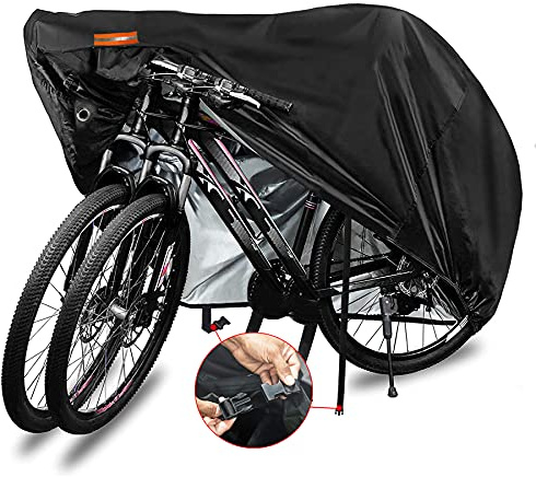 Fahrradabdeckung für 1.2 oder 3 Fahrräder, wasserdichte Fahrradabdeckung, Outdoor-Fahrrad-Aufbewahrungsabdeckungen, XL, XXL, 420D, strapazierfähig, Regen, Sonne, für Mountainbike, Elektrofahrrad usw