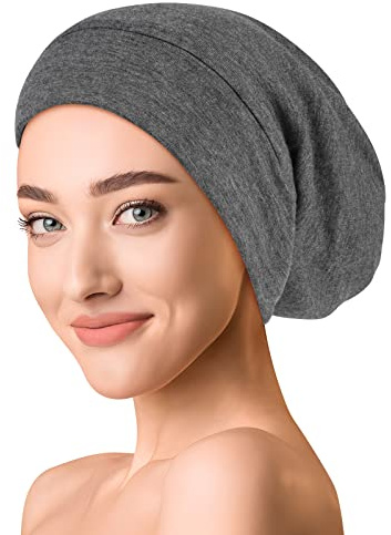 OLESILK Seidenhaube Bonnet Beanie für Tag & Nacht, Seide/Modal Unisex | Mütze & Bonnet: 100% Seide innen, Modal außen, dünn & weich. Chemo-Kopfbedeckung, Laufmütze, verstellbar.