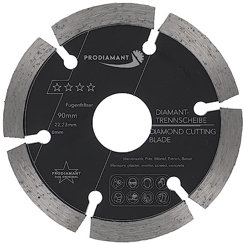 PRODIAMANT Fraises à joints ø 90 mm Largeur 6mm pour mortier Béton Maçonnerie et enduit 10mm Segment diamanté Qualité professionnelle
