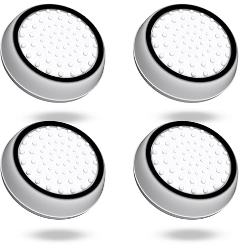 MatoSan® Set de Cubiertas de Silicona para Stick – Compatible con mandos PS5 y PS4 – Mejora de Agarre y Protección – Accesorios para Controladores Gaming – 4 Piezas Grip Caps (4 Piezas Blanco)