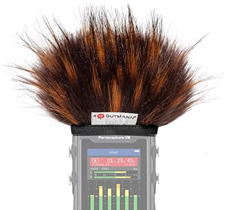 Gutmann Mikrofon Windschutz Fell für Tascam Portacapture X8 Premium Edition FIRE mit Innenfutter, Outdoor Handgefertigt in Deutschland