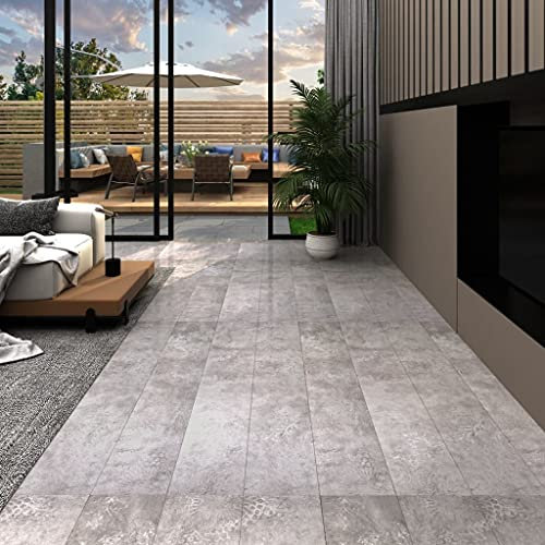 Yumeng PVC-Laminat-Dielen 5,02 m² 2 mm Selbstklebend, Fliesenfolie, Laminatboden, Küchenrückwand Folie, Bodenbelag Selbstklebend, Wandverkleidung, Deckenpaneele, Erdtöne Grau