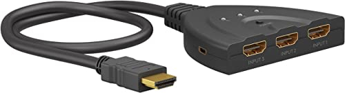 goobay 58488 Switch HDMI 3 in 1 / distributore HDMI 4K a 60Hz (2160p) / switch HDMI 2.0 per PS4, PS5, laptop o monitor