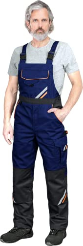 REIS PROMASTER PROX-B Arbeitshose für Herren | Sicherheitshose | Cargo | Arbeitshose | Workwear | mit Knieschützern | Blau-Schwarz-Orange | Größe:52