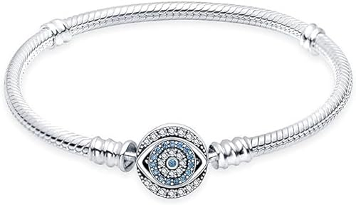 LNQOBU Damen Armband Silber 925 Schlangen Schmetterling Armband mit Funkelnden Herz Verschluss Charms (Mit Einem Spacer Perlen)