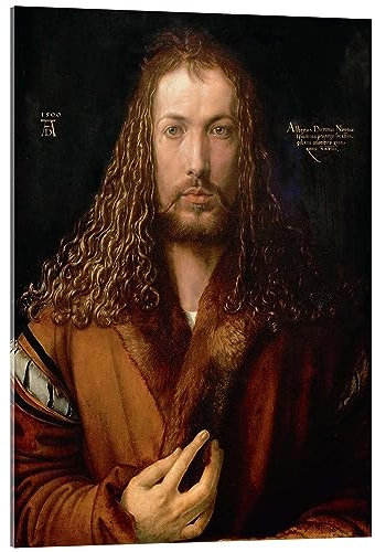 Posterlounge Selbstporträt Acrylglasbild von Albrecht Dürer 60 x 80 cm Braun Wandbilder Wanddeko