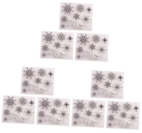 EXCEART 9stücke Teiliges Transparente Silikonstempel Für Scrapbooking Wiederverwendbare Dekorative Schneeflocken-stempel Für Fotoalben Und Tagebuchgestaltung
