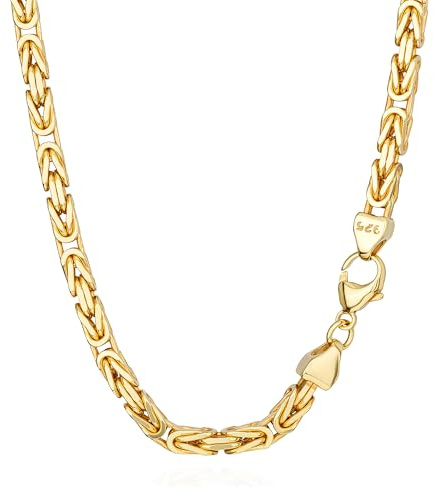 NKlaus 55cm Königskette 925 Silber Gelbgold Vergoldet elegante Halskette Breite: 4,8mm Collier 74,75g schwer 15130