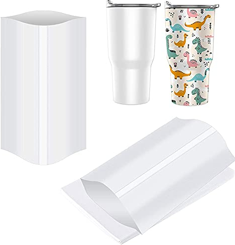 Bumdenuu Schrumpffolienhülsen mit Sublimation 8 x 12 Zoll, Schrumpffolie eine weiße Sublimation mit 60 Stück für Gläser, Tassen, Tassen und mehr