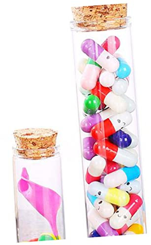 Gatuida 20pcs 30x40mm Straight Mouth Glass Bottles Cork Stoppers, High Borosilicate Mini Storage Jars for Tea, Spices, and Craft Supplies